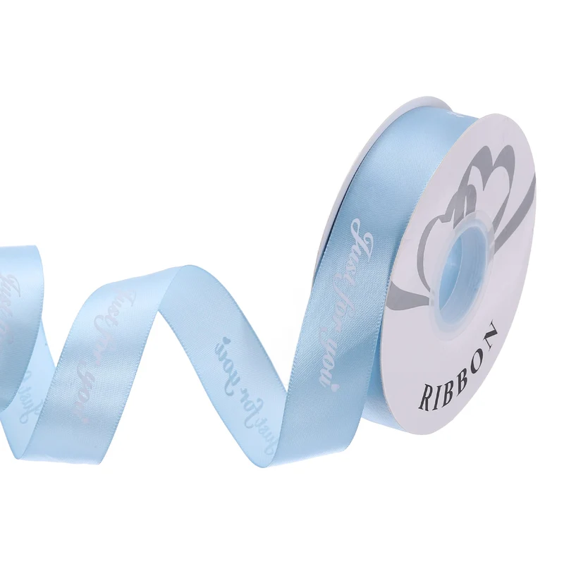 1Inch 32Yard Wide Satin Ribbon Grosgrain Valentine Wedding Ribbon, Light Blue