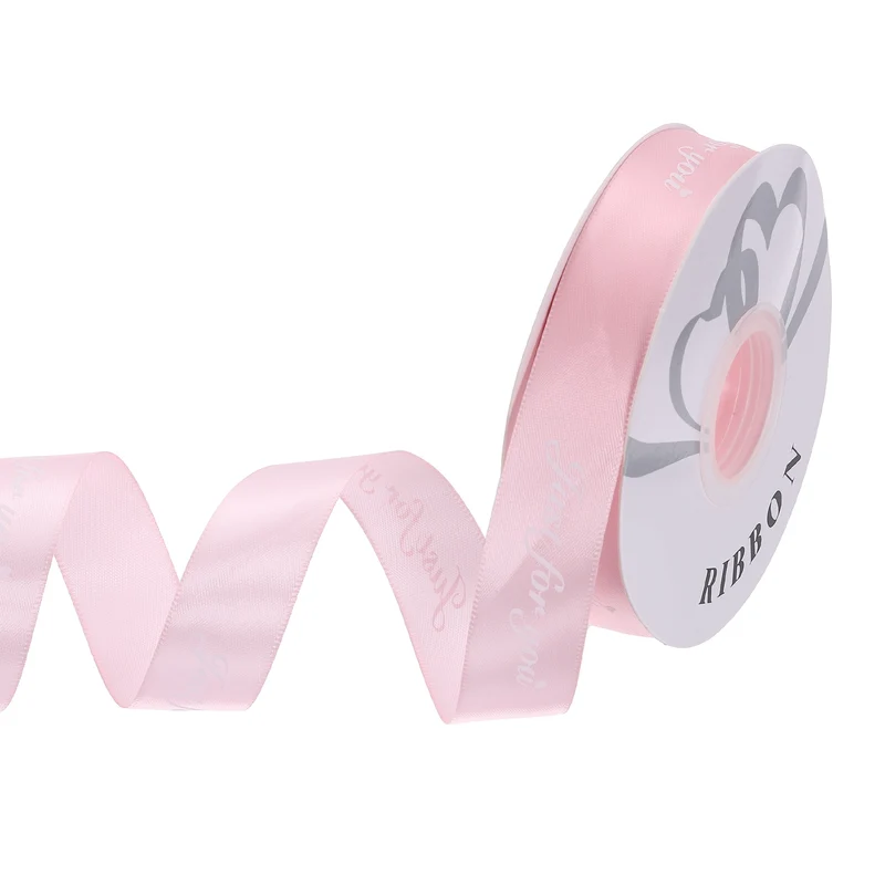 1Inch 32Yard Wide Satin Ribbon Grosgrain Valentine Wedding Ribbon, Light Pink