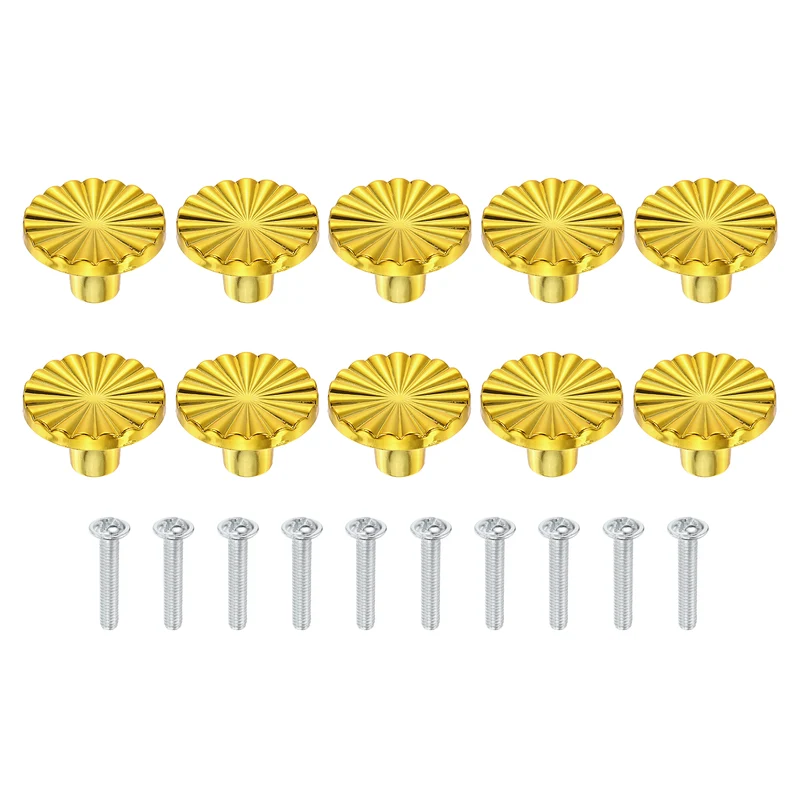 10 Pcs 1.5" Cabinet Knobs, Plastic Drawer Pulls for Bedroom, Gold
