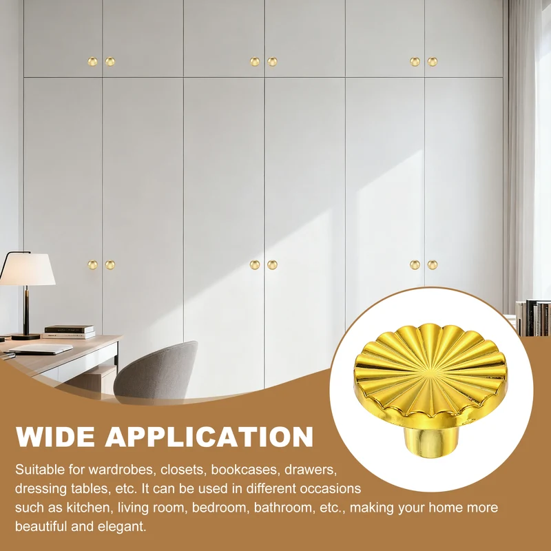 10 Pcs 1.5" Cabinet Knobs, Plastic Drawer Pulls for Bedroom, Gold