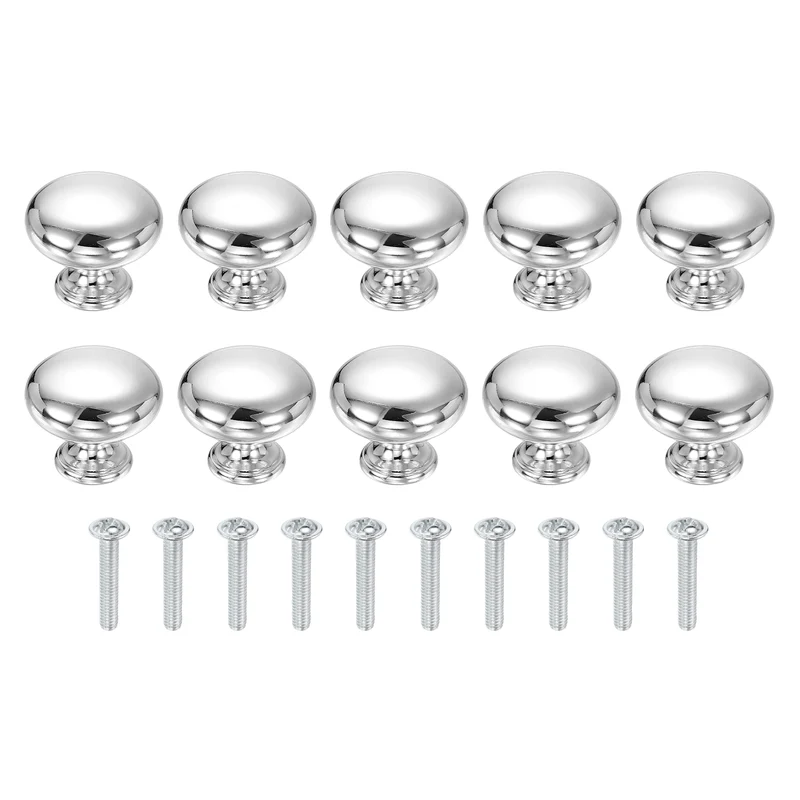 10 Pcs 1.2" Cabinet Knobs, Plastic Drawer Pulls for Bedroom, Silver
