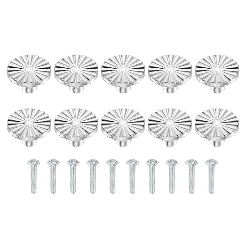 10 Pcs 1.5" Cabinet Knobs, Plastic Drawer Pulls for Bedroom, Silver