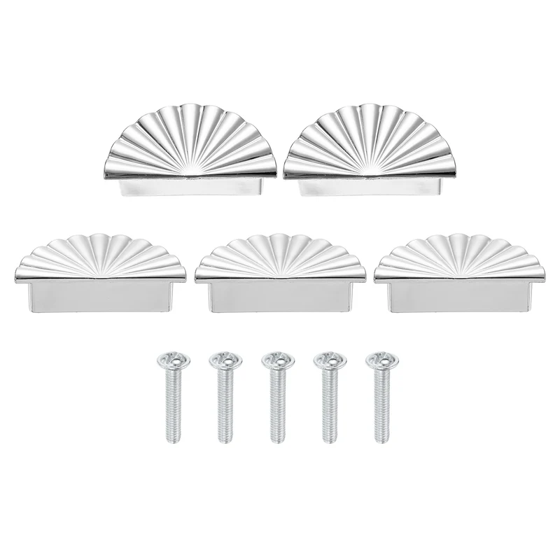 5 Pcs 1.7" Cabinet Knobs, Plastic Drawer Pulls for Bedroom, Silver
