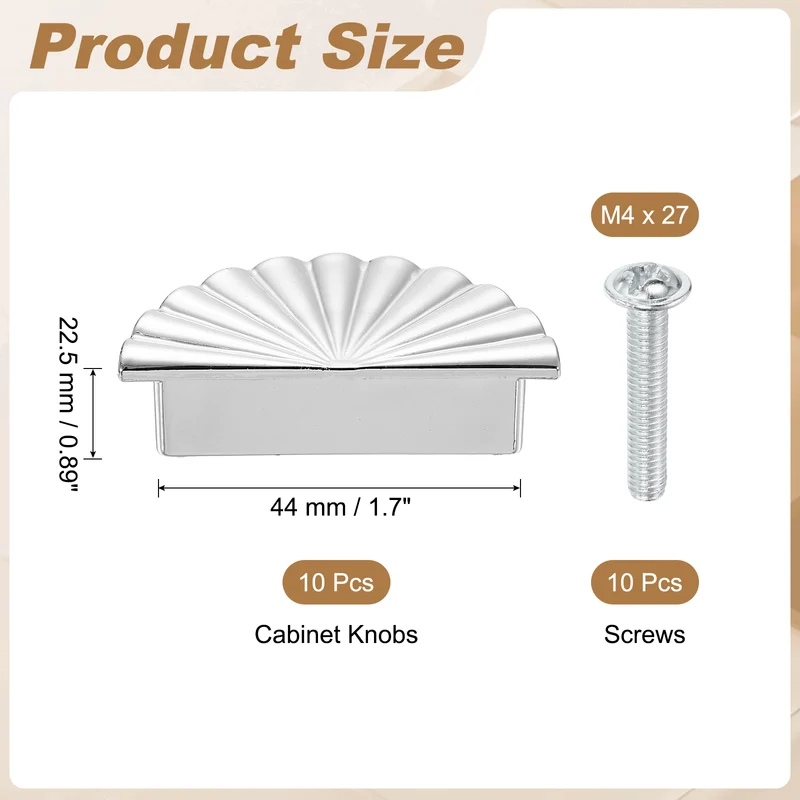 5 Pcs 1.7" Cabinet Knobs, Plastic Drawer Pulls for Bedroom, Silver