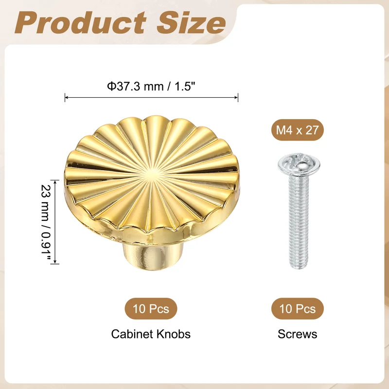 10 Pcs 1.5" Cabinet Knobs, Plastic Drawer Pulls for Bedroom, Rose Gold