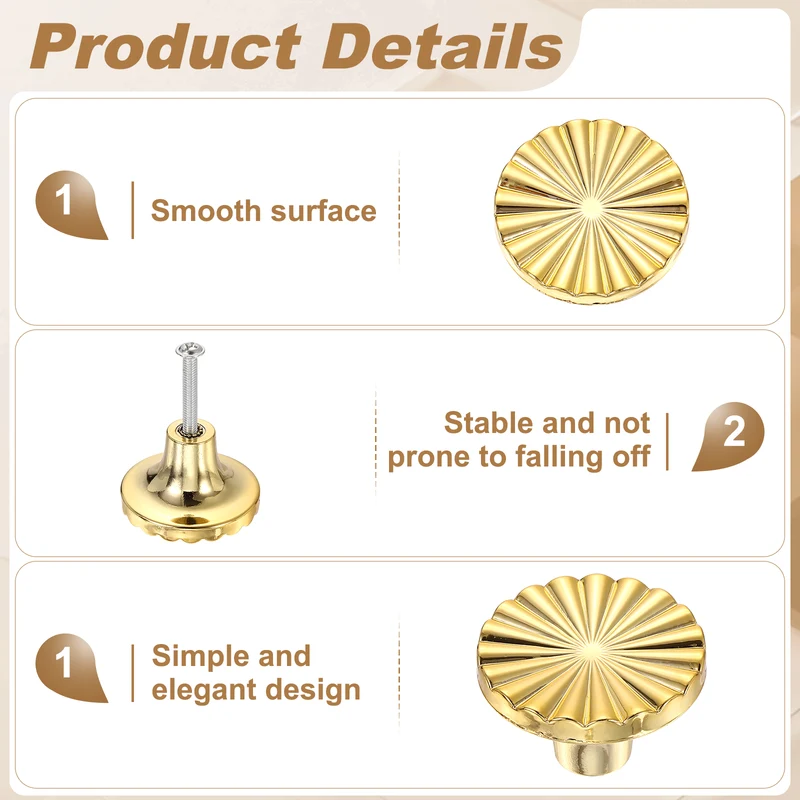 10 Pcs 1.5" Cabinet Knobs, Plastic Drawer Pulls for Bedroom, Rose Gold