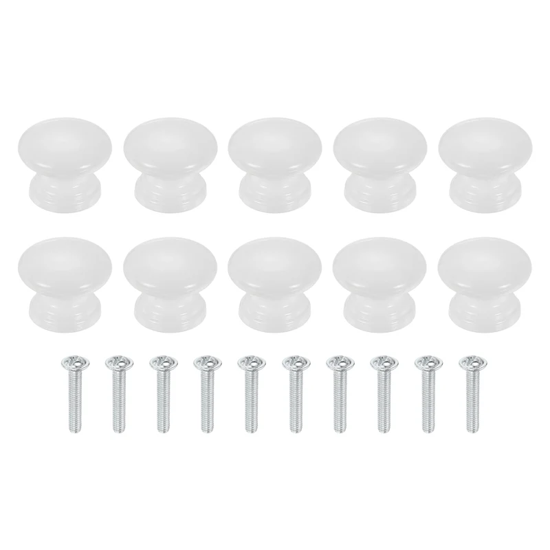 10 Pcs 1.1" Cabinet Knobs, Plastic Drawer Pulls for Bedroom, White