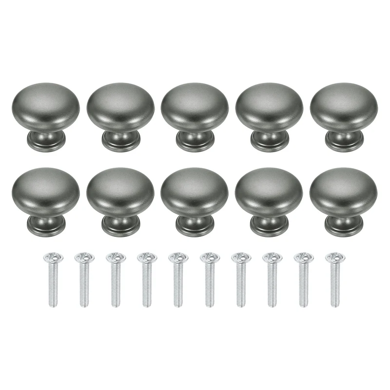 10 Pcs 1.2" Cabinet Knobs, Plastic Drawer Pulls for Bedroom, Nickel