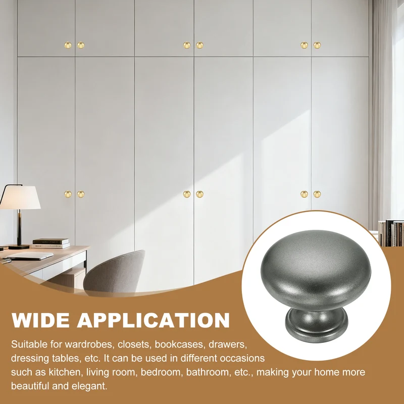 10 Pcs 1.2" Cabinet Knobs, Plastic Drawer Pulls for Bedroom, Nickel