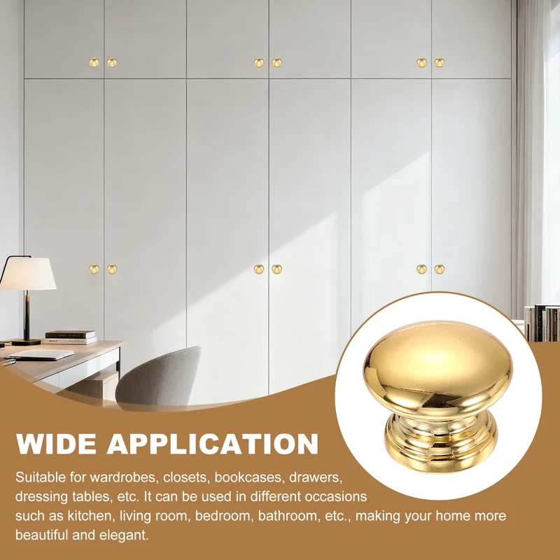 10 Pcs 1.1" Cabinet Knobs, Plastic Drawer Pulls for Bedroom, Gold