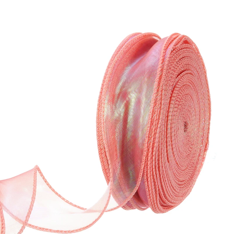 1 1/2 Inch 30Yard Sheer Organza Ribbon Shimmer Chiffon Tulle Ribbons Red