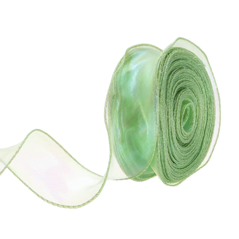 1 1/2 Inch 10Yard Sheer Organza Ribbon Shimmer Chiffon Tulle Ribbons White