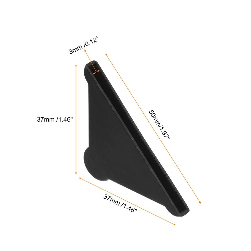 50Pcs Corner Protectors 3x50mm Plastic Triangle Corner Guards Cushion, Black