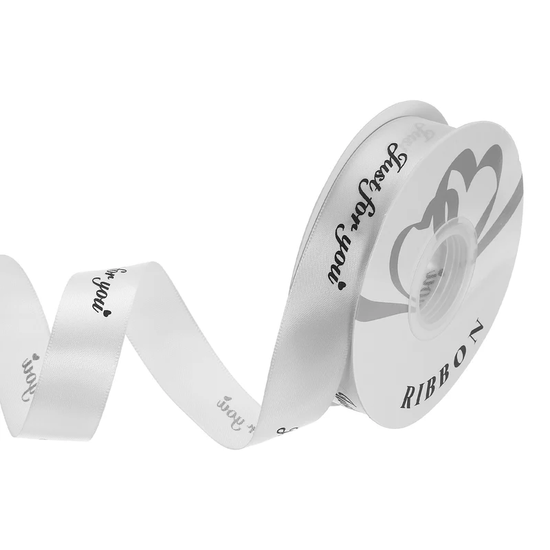 1Inch 32Yard Wide Satin Ribbon Grosgrain Valentine Wedding Ribbon, White