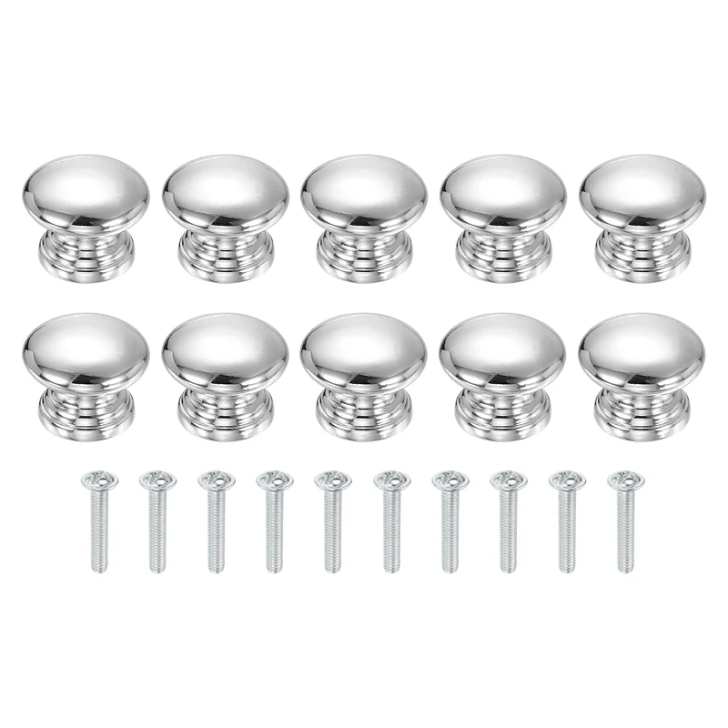 10 Pcs 1.1" Cabinet Knobs, Plastic Drawer Pulls for Bedroom, Silver
