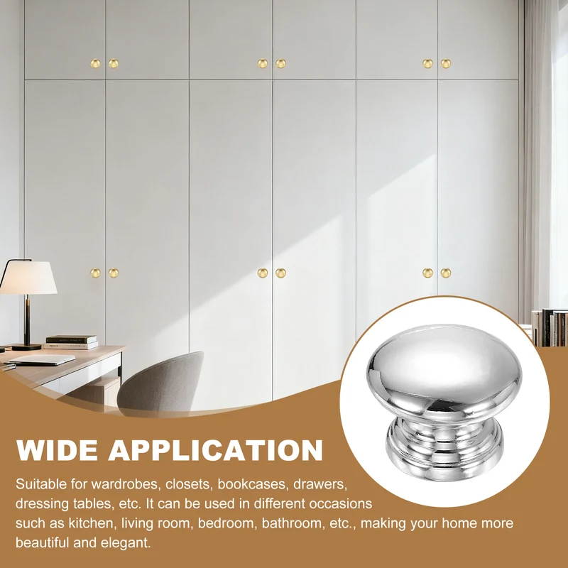 10 Pcs 1.1" Cabinet Knobs, Plastic Drawer Pulls for Bedroom, Silver