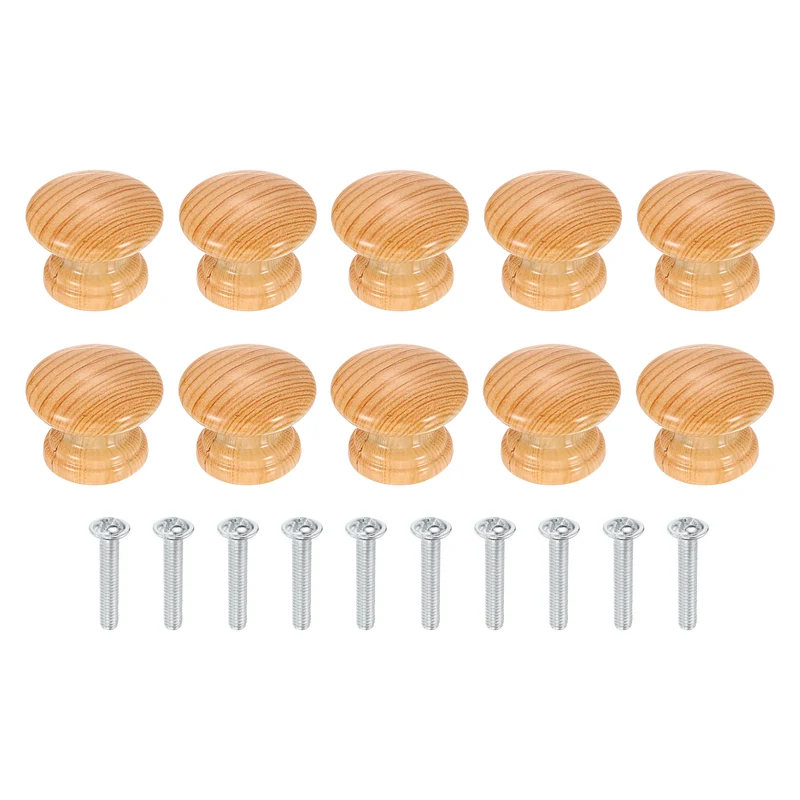 10 Pcs 1.1" Cabinet Knobs, Plastic Drawer Pulls for Bedroom, Light Brown