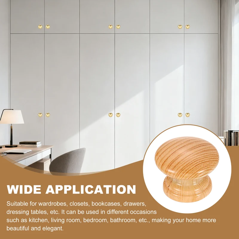 10 Pcs 1.1" Cabinet Knobs, Plastic Drawer Pulls for Bedroom, Light Brown