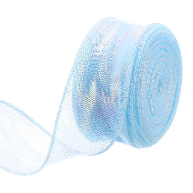 1 1/2 Inch 10Yard Sheer Organza Ribbon Shimmer Chiffon Tulle Ribbons White