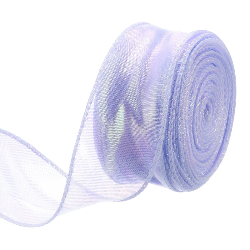 1 1/2 Inch 10Yard Sheer Organza Ribbon Shimmer Chiffon Tulle Ribbons White