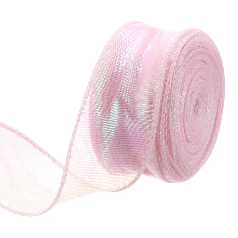 1 1/2 Inch 10Yard Sheer Organza Ribbon Shimmer Chiffon Tulle Ribbons White