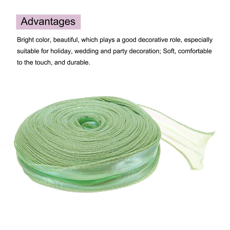 1 1/2 Inch 10Yard Sheer Organza Ribbon Shimmer Chiffon Tulle Ribbons White