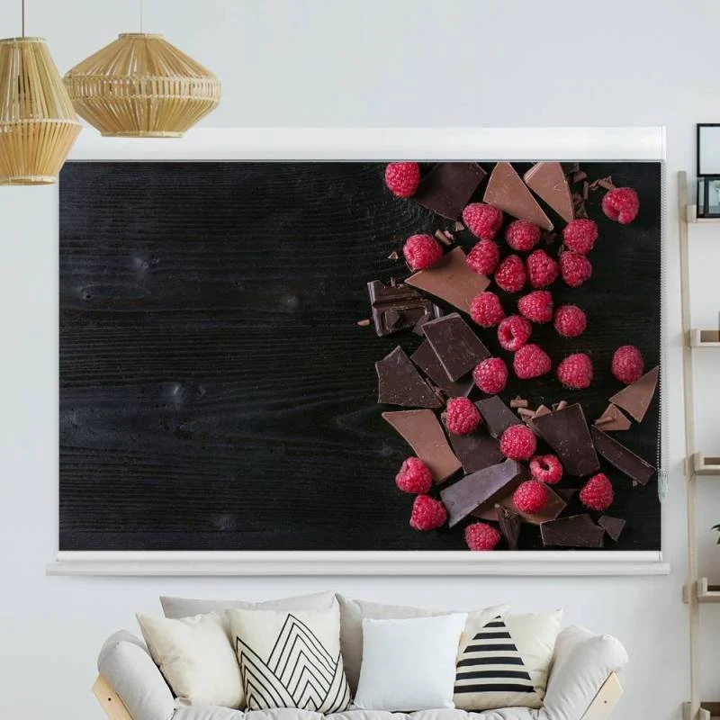 Kassettenrollo Motiv "Himbeeren Und Schokolade" | bis B 420 x H 420 cm