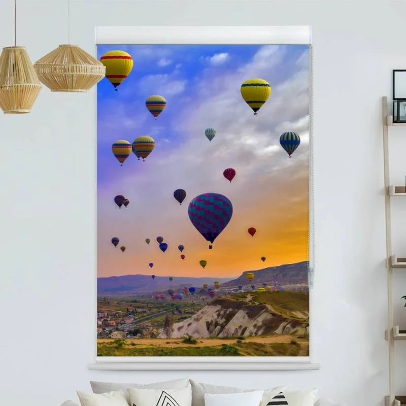 Kassettenrollo Motiv "Ballons Schoene Landschaft" | bis B 420 x H 420 cm