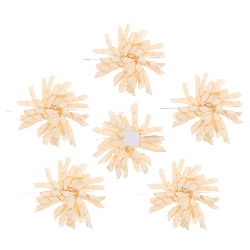 4" Curly Bows for Gift Wrapping 6 Pcs, Rose Gold