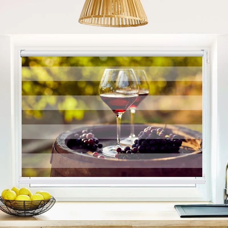 Klemmfix Doppelrollo 'Rotwein Im Weinberg' | Klemm Doppelrollo