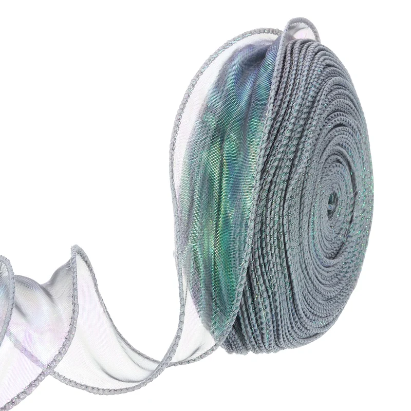 1 1/2 Inch 10Yard Sheer Organza Ribbon Shimmer Chiffon Tulle Ribbons White