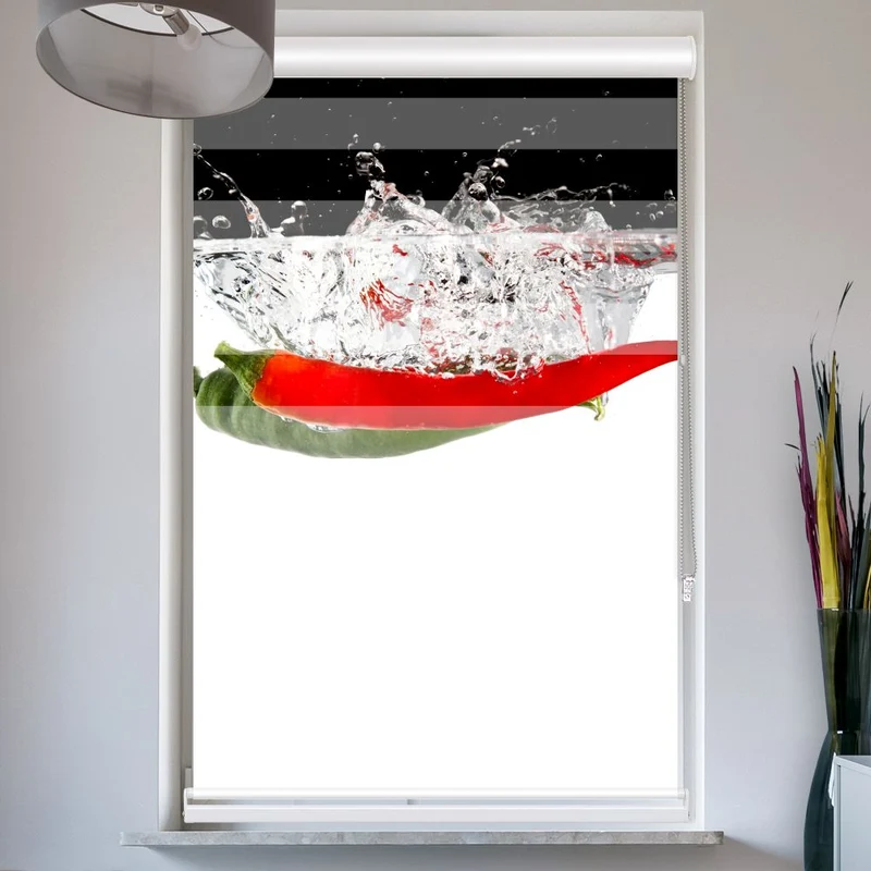 Doppelrollo mit Kassette "Chili In Kalten Wasser"