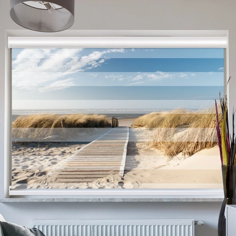 Doppelrollo mit Kassette "Nordsee Strand Langeoog"