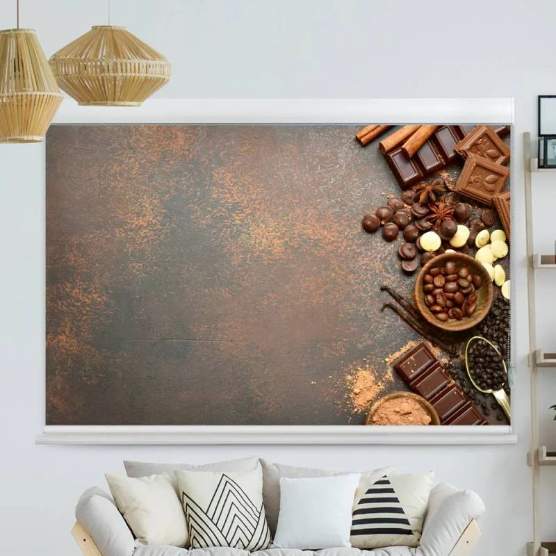Kassettenrollo Motiv "Schokolade Arrangiert" | bis B 420 x H 420 cm