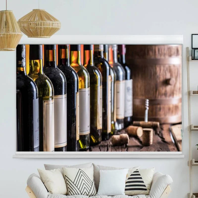 Kassettenrollo Motiv "Im Weinkeller" | bis B 420 x H 420 cm