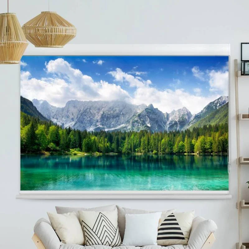 Kassettenrollo Motiv "Waldsee In Den Bergen" | bis B 420 x H 420 cm