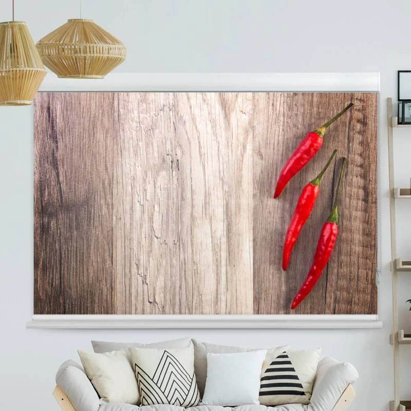 Kassettenrollo Motiv "Chilischoten Arrangiert" | bis B 420 x H 420 cm