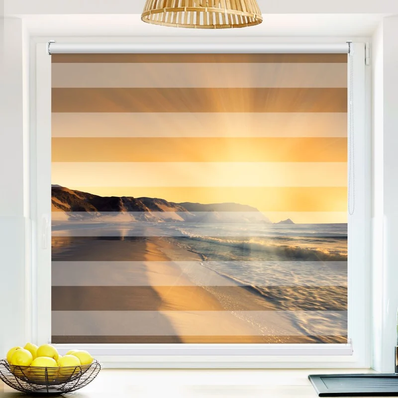 Klemmfix Doppelrollo 'Sonnenuntergang Strand' | Klemm Doppelrollo