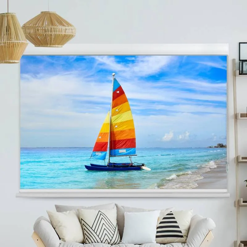 Kassettenrollo Motiv "Meer Segelboot" | bis B 420 x H 420 cm