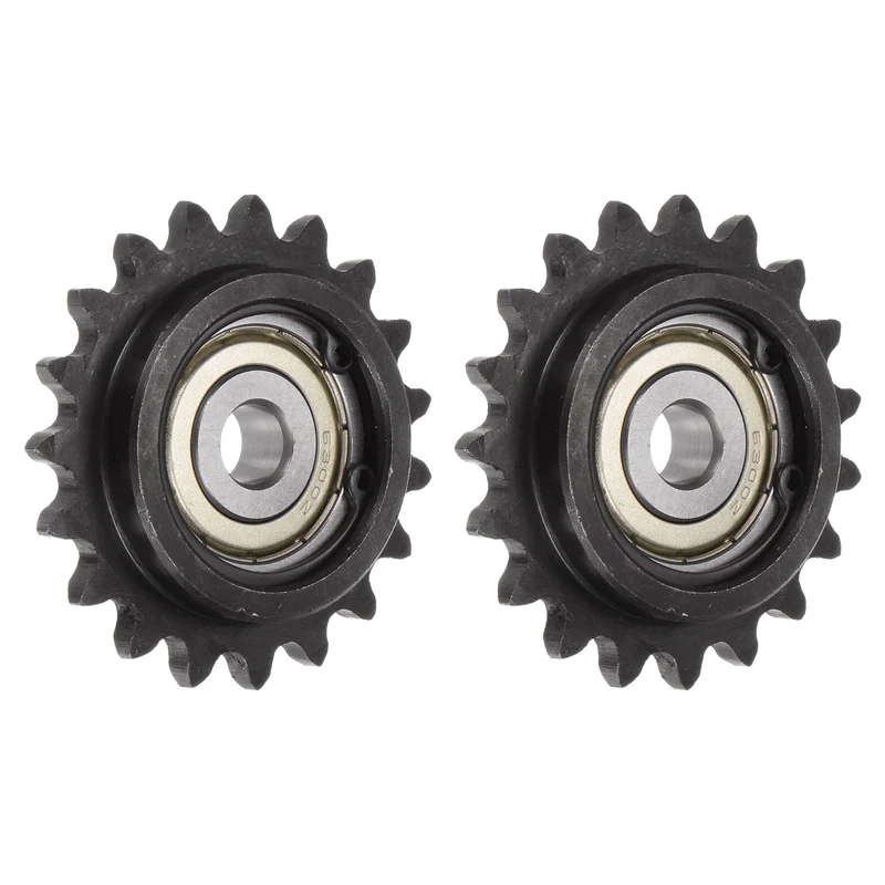 2pcs ANSI #35 Chain Idler Sprocket 10mm Bore, 3/8" Pitch, Hardened 19 Tooth