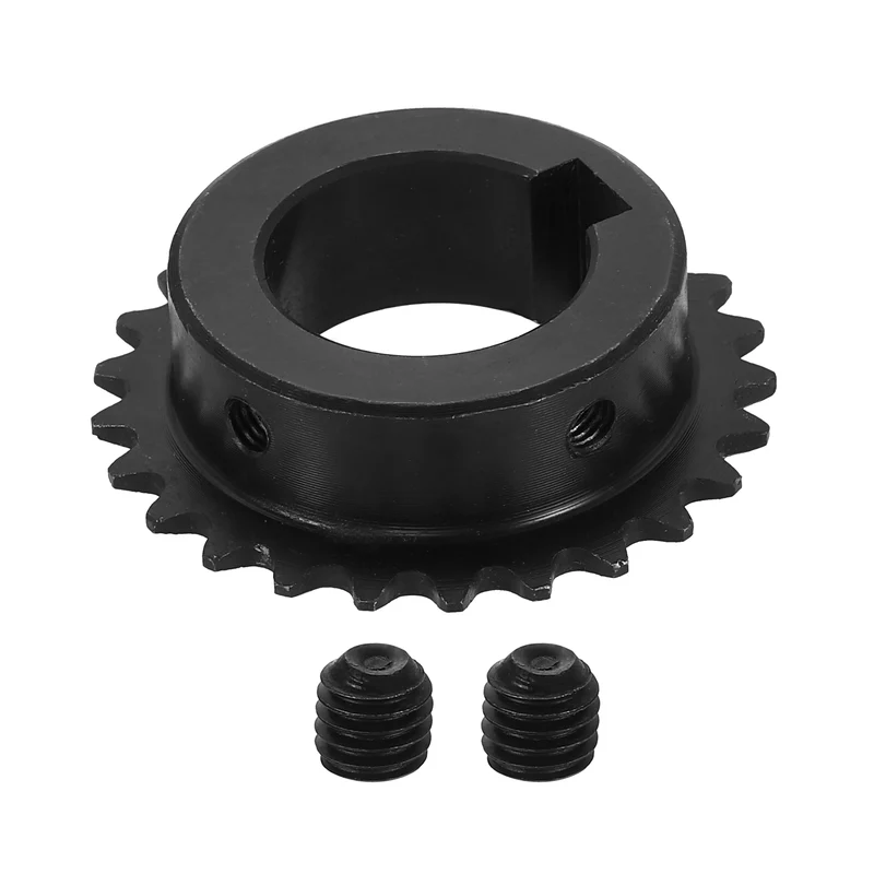#25 Chain Roller Sprocket 25mm Bore, 25 Tooth with 8x3.3mm Keyway, Black