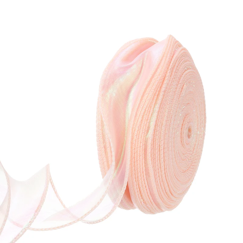 1 1/2 Inch 10Yard Sheer Organza Ribbon Shimmer Chiffon Tulle Ribbons White