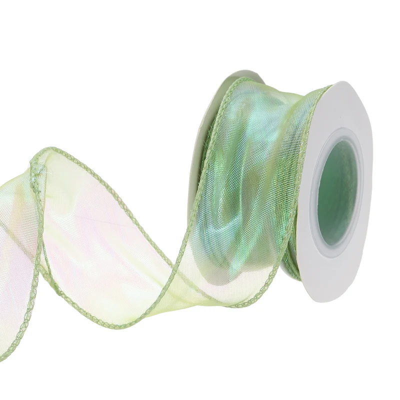 1 1/2 Inch 10Yard Sheer Organza Ribbon Shimmer Chiffon Tulle Ribbons White