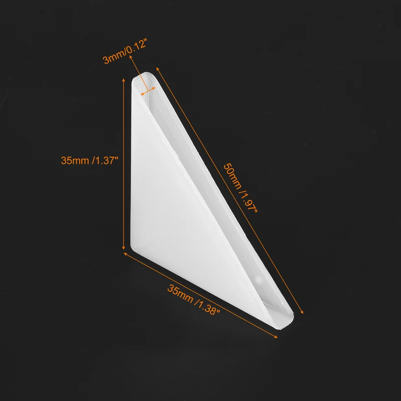 20Pcs Corner Protectors 3x50mm Plastic Right Angle Corner Guards Cushion White