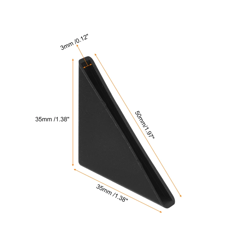 50Pcs Corner Protectors 3x50mm Plastic Right Angle Corner Guards Cushion, Black