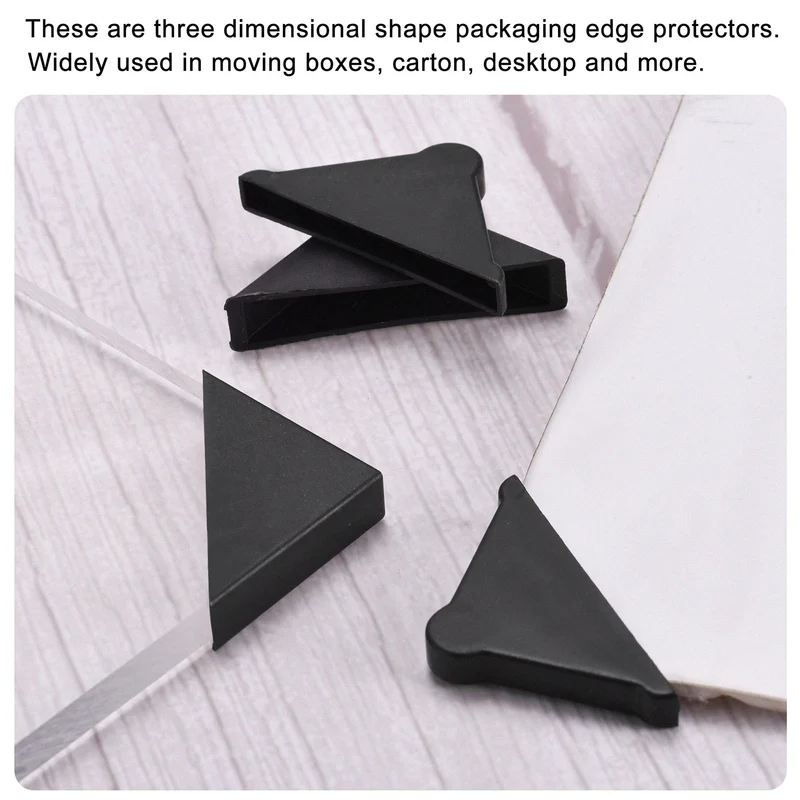50Pcs Corner Protectors 3x50mm Plastic Right Angle Corner Guards Cushion, Black