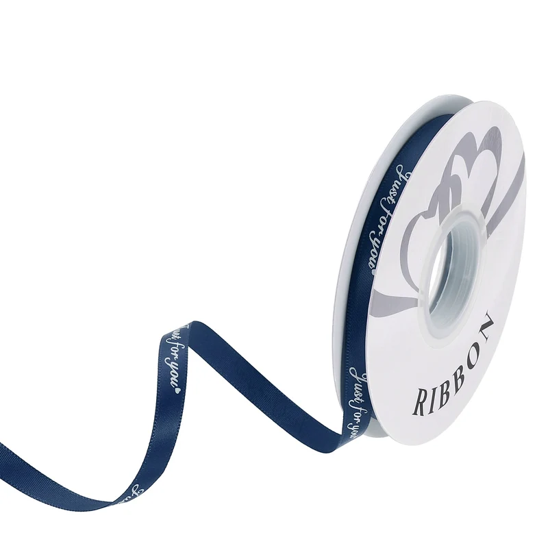 0.4Inch 32Yard Wide Satin Ribbon Grosgrain Valentine Wedding Ribbon, Navy Blue