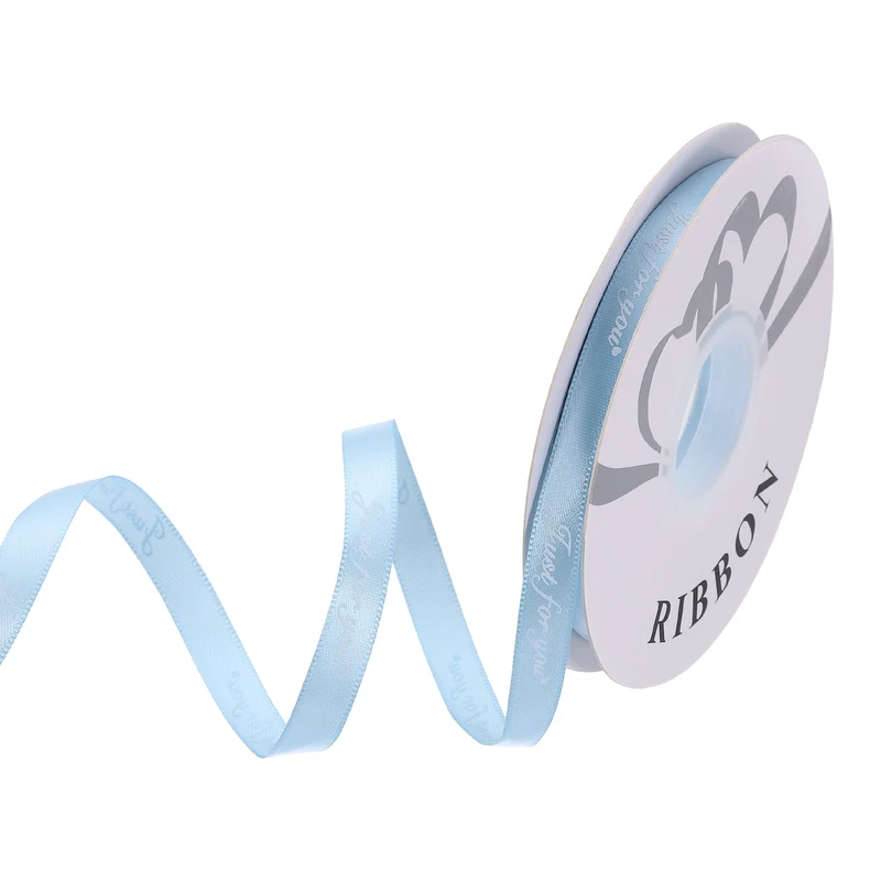 0.4Inch 32Yard Wide Satin Ribbon Grosgrain Valentine Wedding Ribbon, Sky Blue