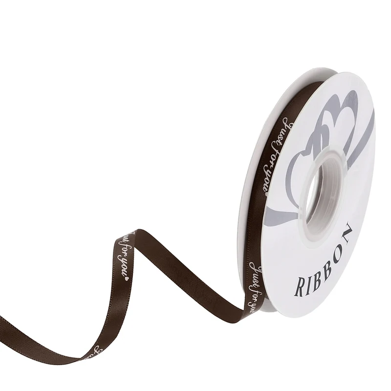 0.4Inch 32Yard Wide Satin Ribbon Grosgrain Valentine Wedding Ribbon, Coffee