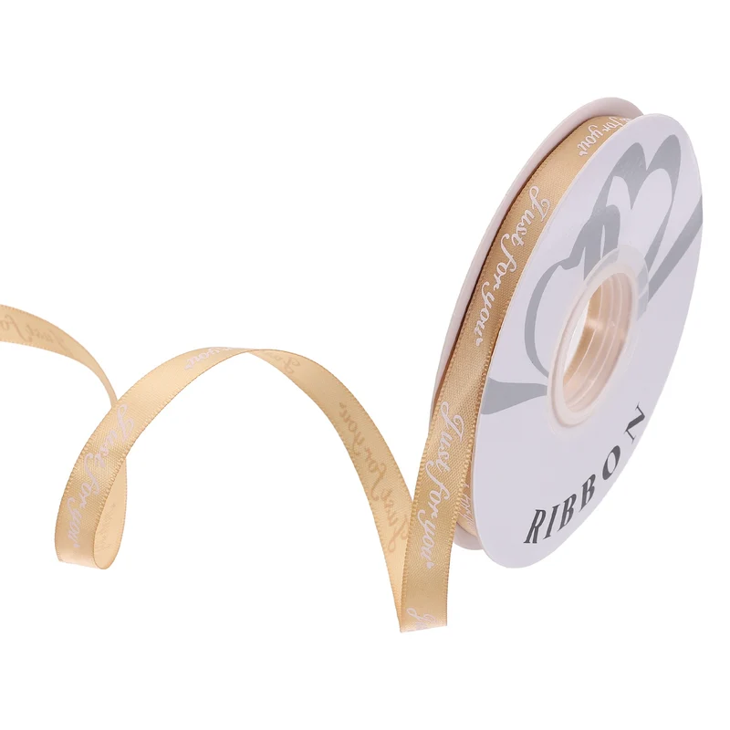 0.4Inch 32Yard Wide Satin Ribbon Grosgrain Valentine Wedding Ribbon Light Coffee